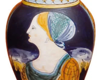 Vaso portafiori in ceramica dipinta a mano cm 31