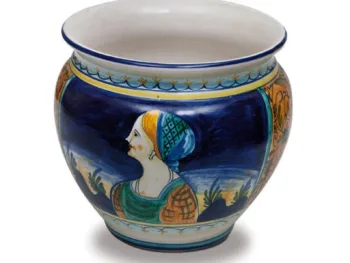 Vaso portapianta in ceramica dipinta a mano cm 23