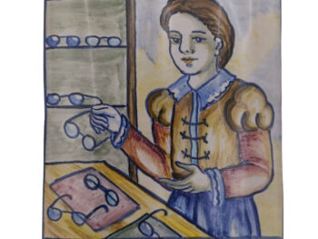 Mattone mestiere ceramica dipinto a mano Ottico