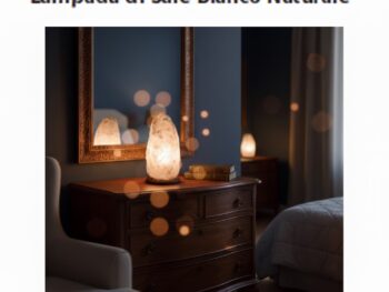 Lampada di Sale Bianco Naturale Scultorea, Pezzo Unico Artigianale, Luce Notturna Zen per Yoga e Meditazione, Regalo Casa Nuova Originale