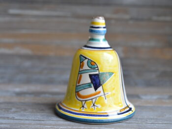 Campanella in Ceramica di Castelli h 8 cm - Maiolica Italiana Fatta a Mano