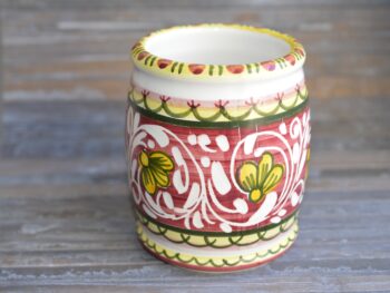 Portaspazzolino in Ceramica di Castelli Dipinto a Mano