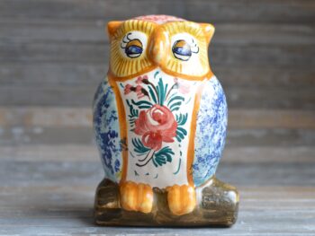 Gufo in Ceramica Dipinto a Mano da Ceramisti di Castelli 18cm | Maiolica Artistica d'Abruzzo Fatta a Mano | Idea Regalo Portafortuna (Copia)
