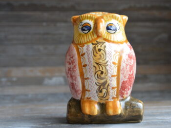 Gufo in Ceramica Dipinto a Mano da Ceramisti di Castelli 18cm | Maiolica Artistica d'Abruzzo Fatta a Mano | Idea Regalo Portafortuna (Copia)